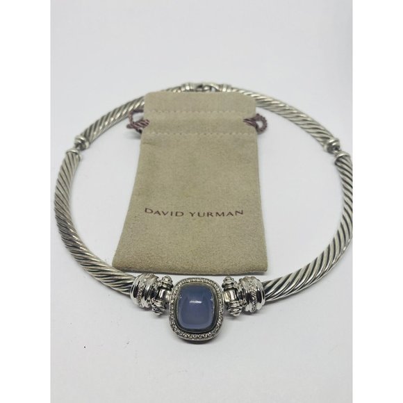 orders clearance David Yurman 18K White Gold 925 SS Chalcedony